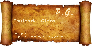 Pauleszku Gitta névjegykártya